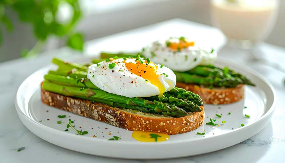 Asparagus on Toast with eggs