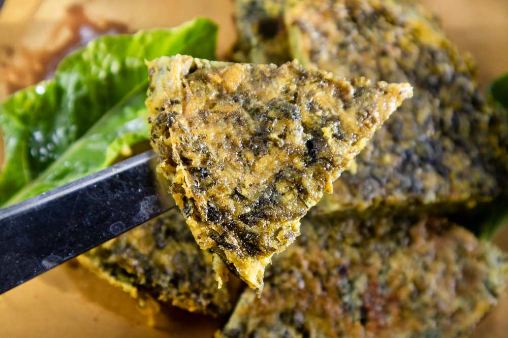 Chickpea Flour Omelette, a close up view