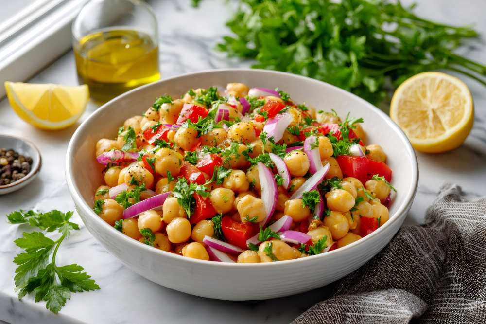 Chickpea Salad with Tomatoes