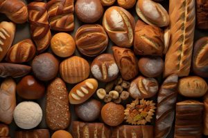 All type of bread top view