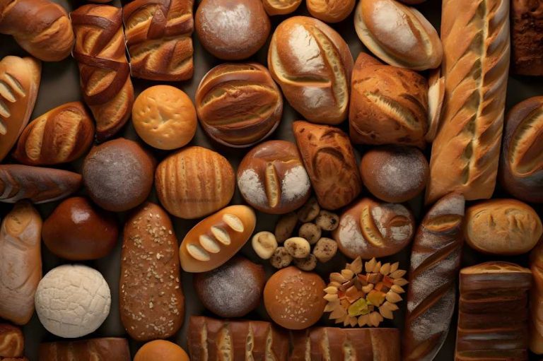 All type of bread top view