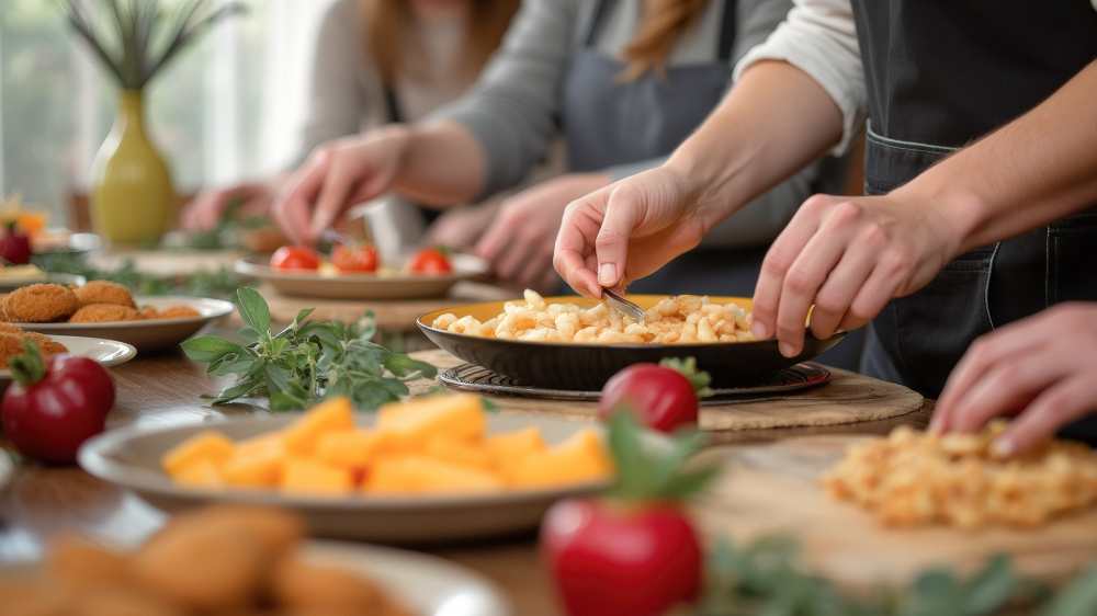sharing a simple homemade dinner after a busy day