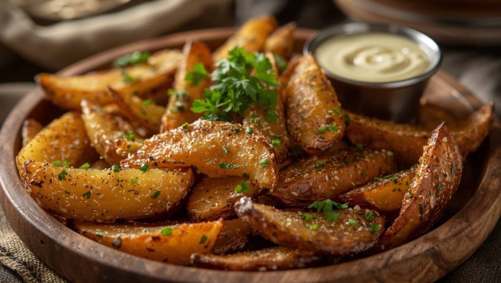 Golden Potato Wedges Display,